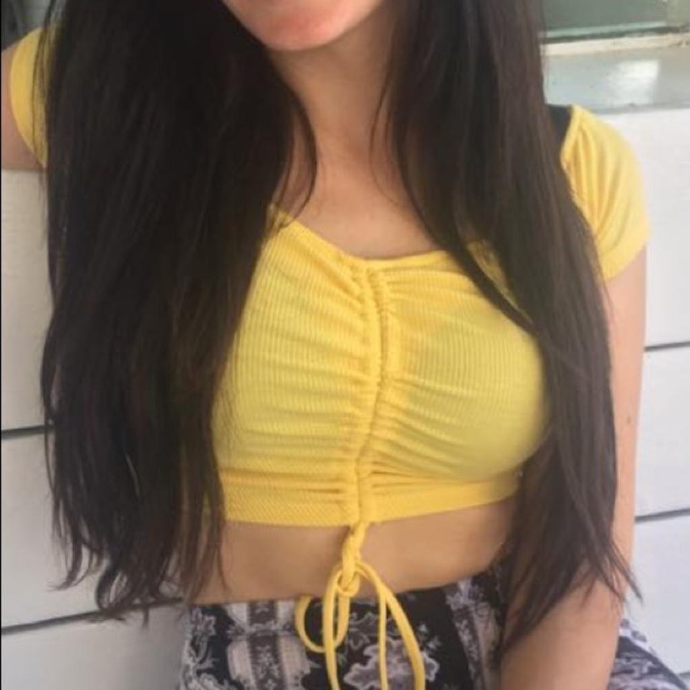 Yellow crop top